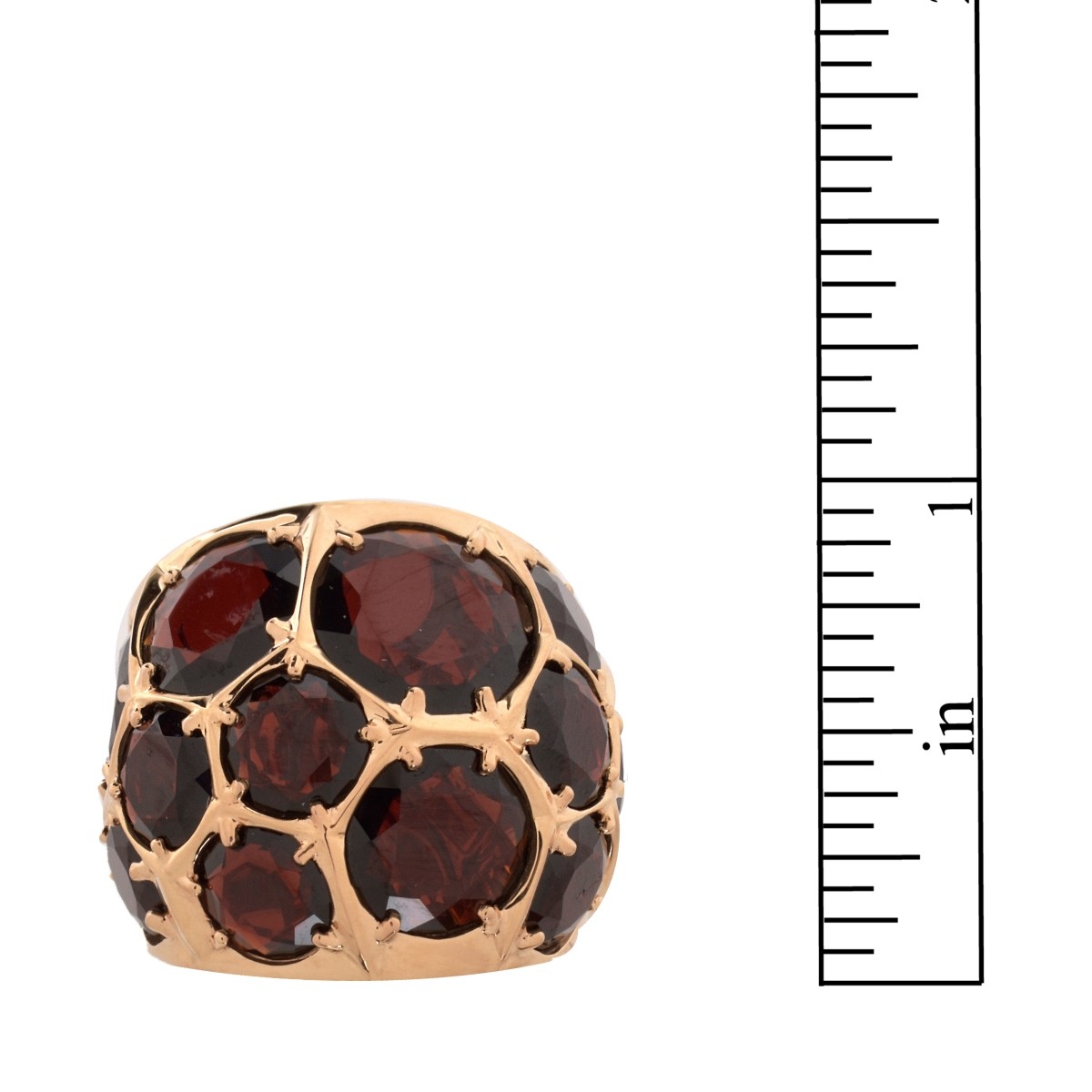 Garnet, Diamond and 18K Ring