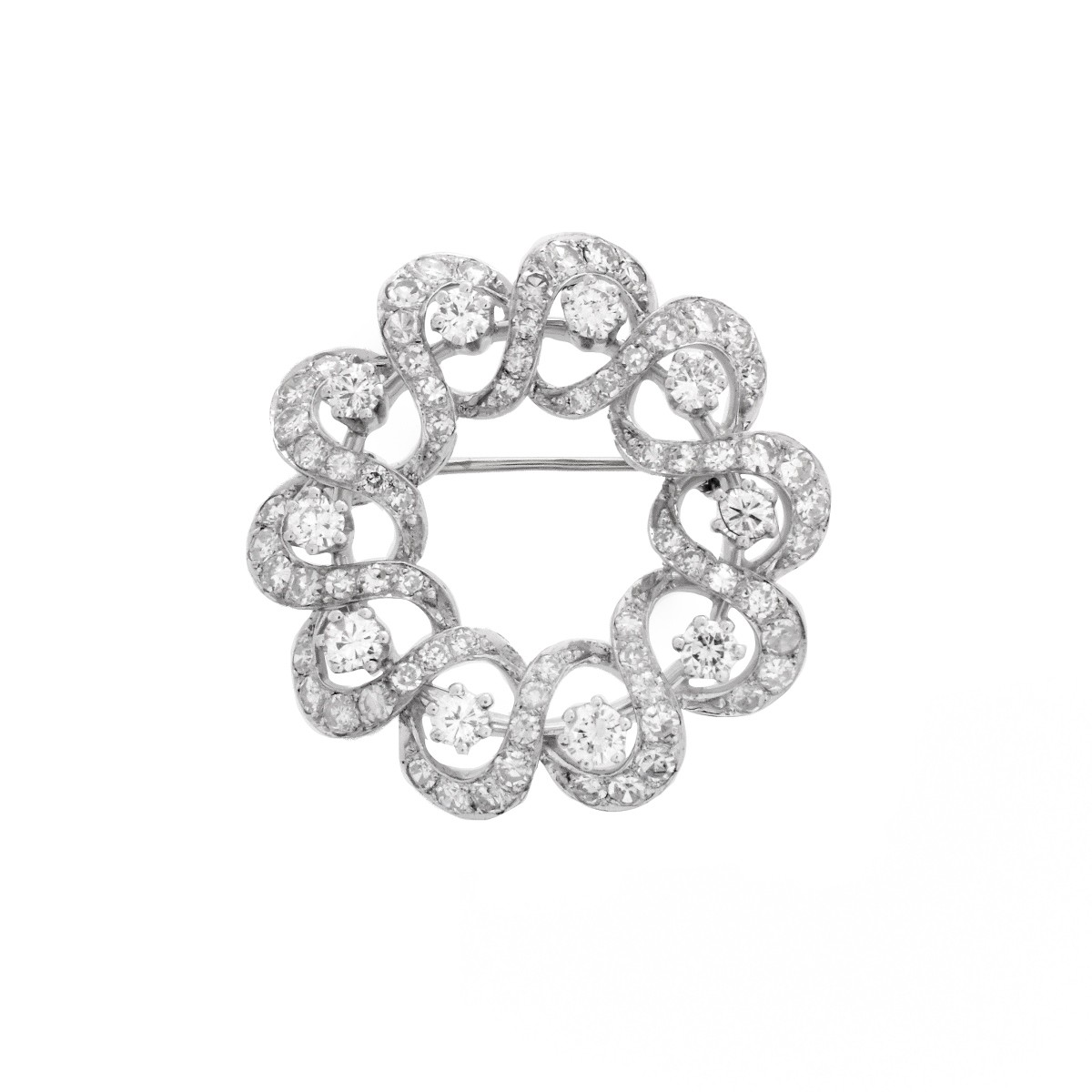 Diamond and Platinum Brooch