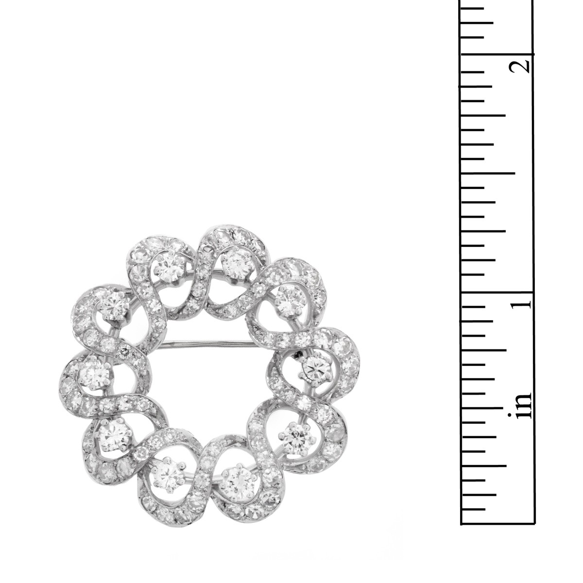 Diamond and Platinum Brooch