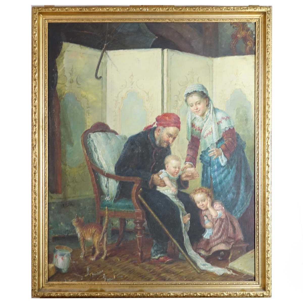 Antique European School Oil on Canvas