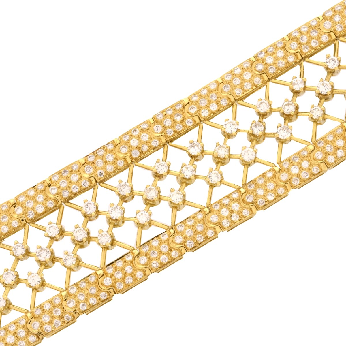 Diamond and 18K Wide Bracelet