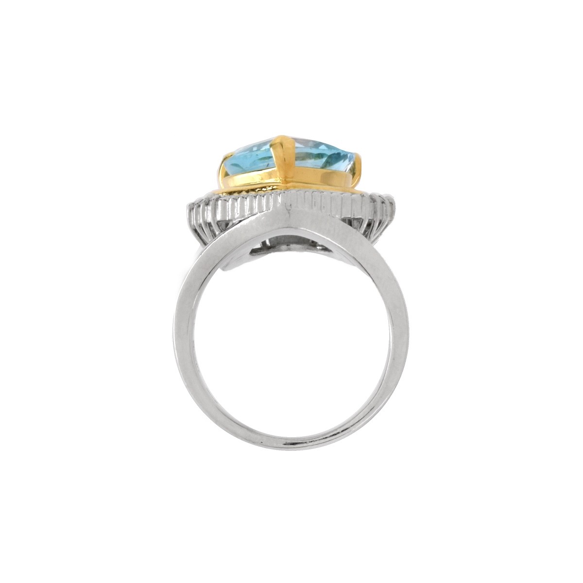 Topaz, Diamond, Platinum and 18K Ring