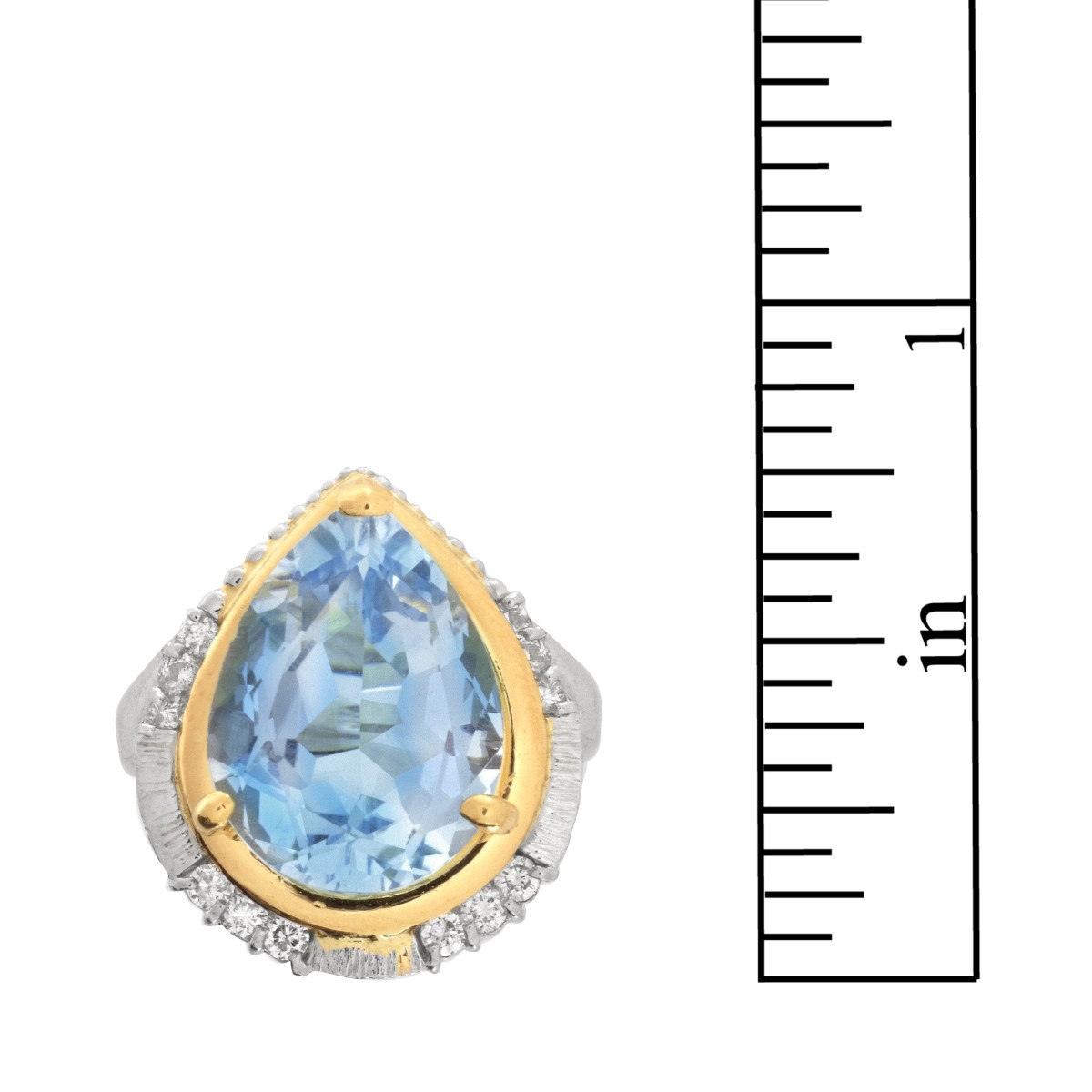 Topaz, Diamond, Platinum and 18K Ring