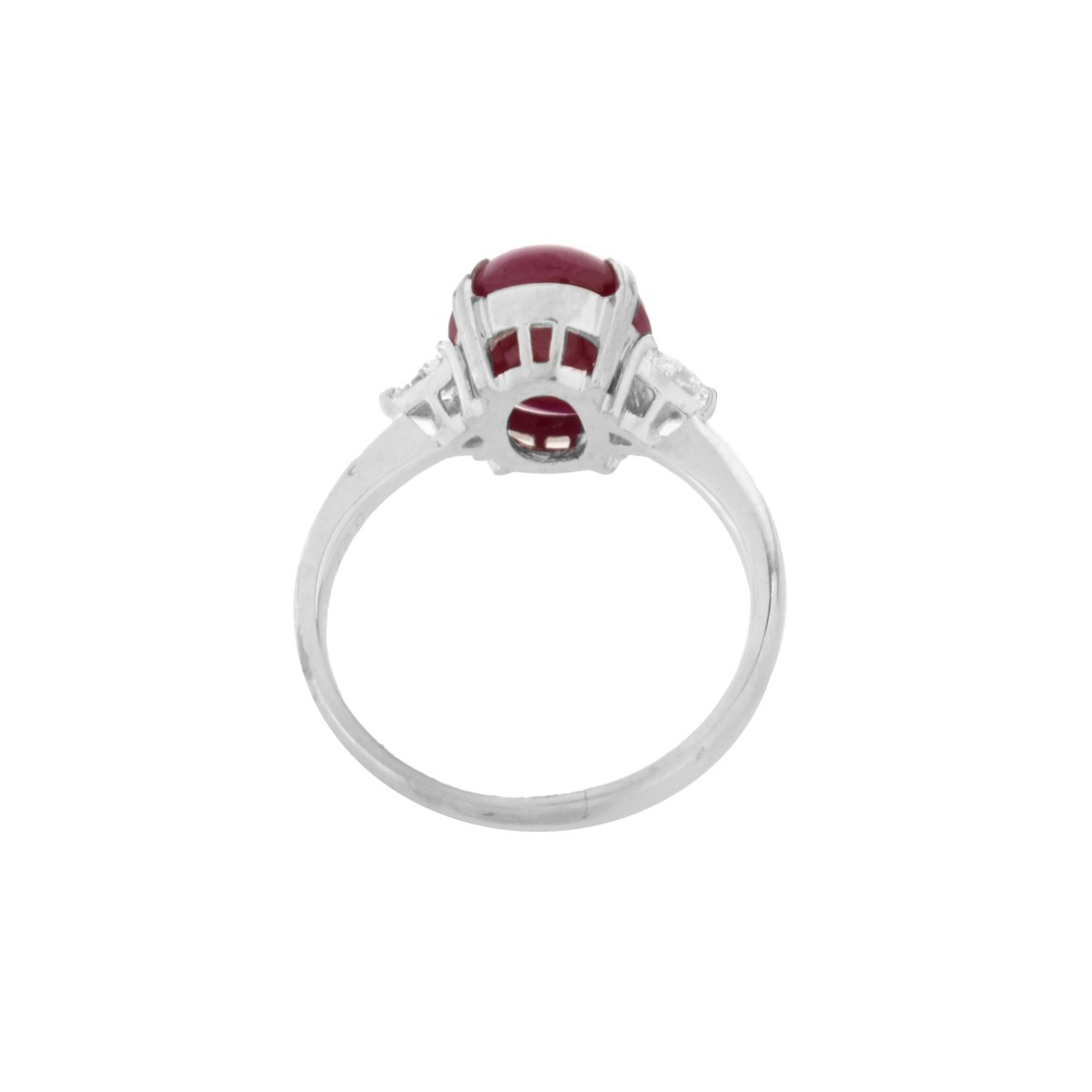 Ruby, Diamond and Platinum Ring