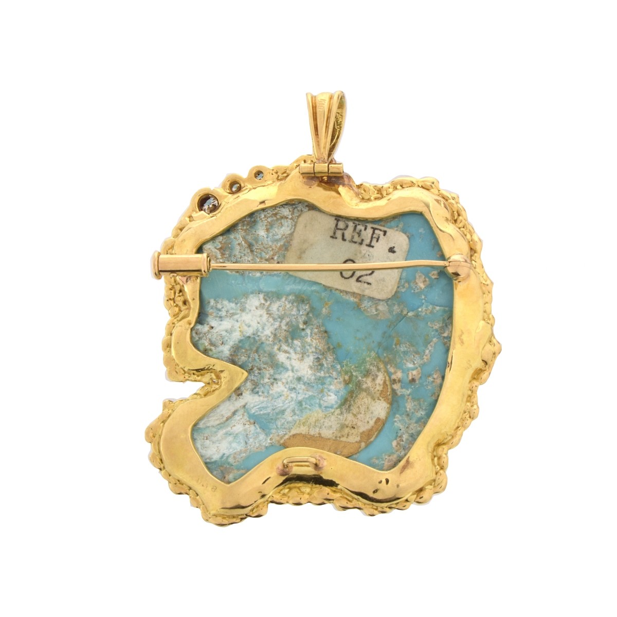 Turquoise, Diamond and 18K Pendant