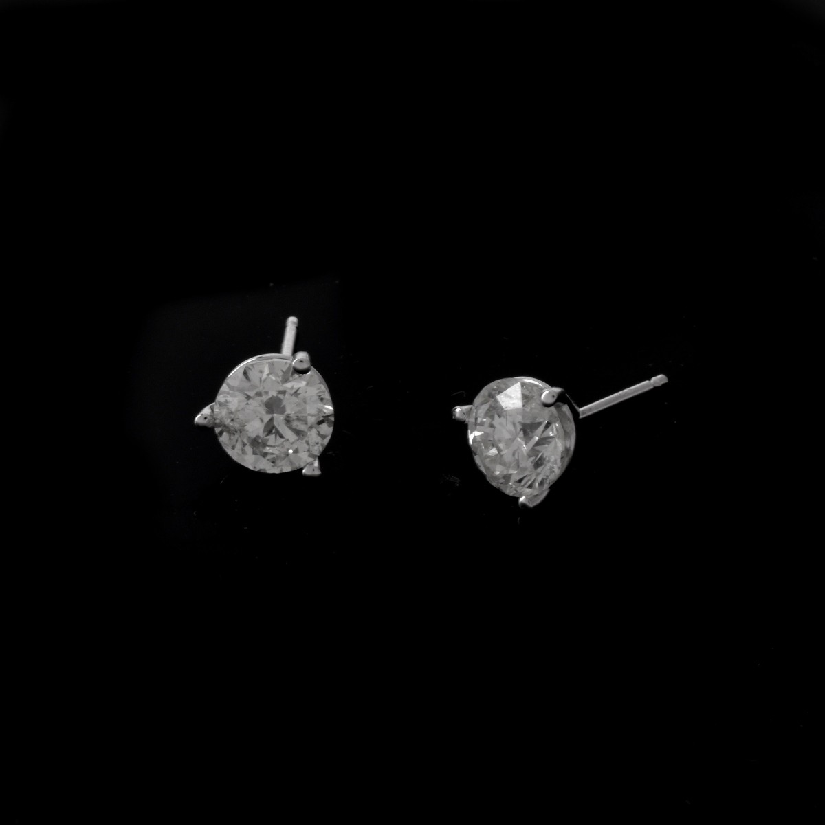 Diamond and 14K Ear Studs