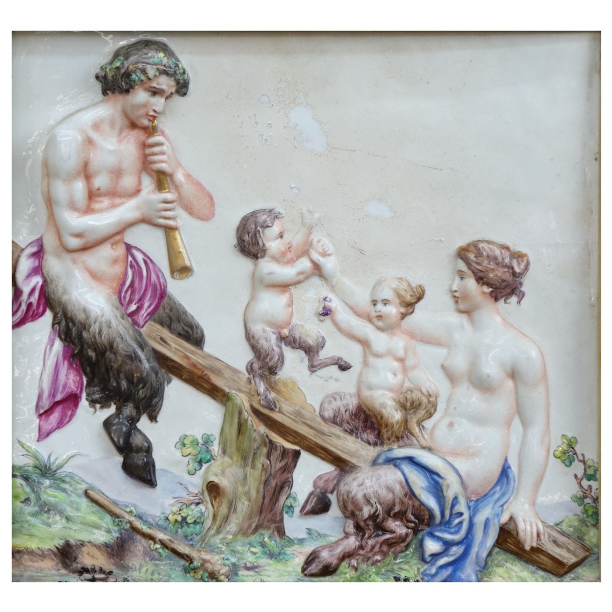 19th C. Capodimonte Relief Plaque