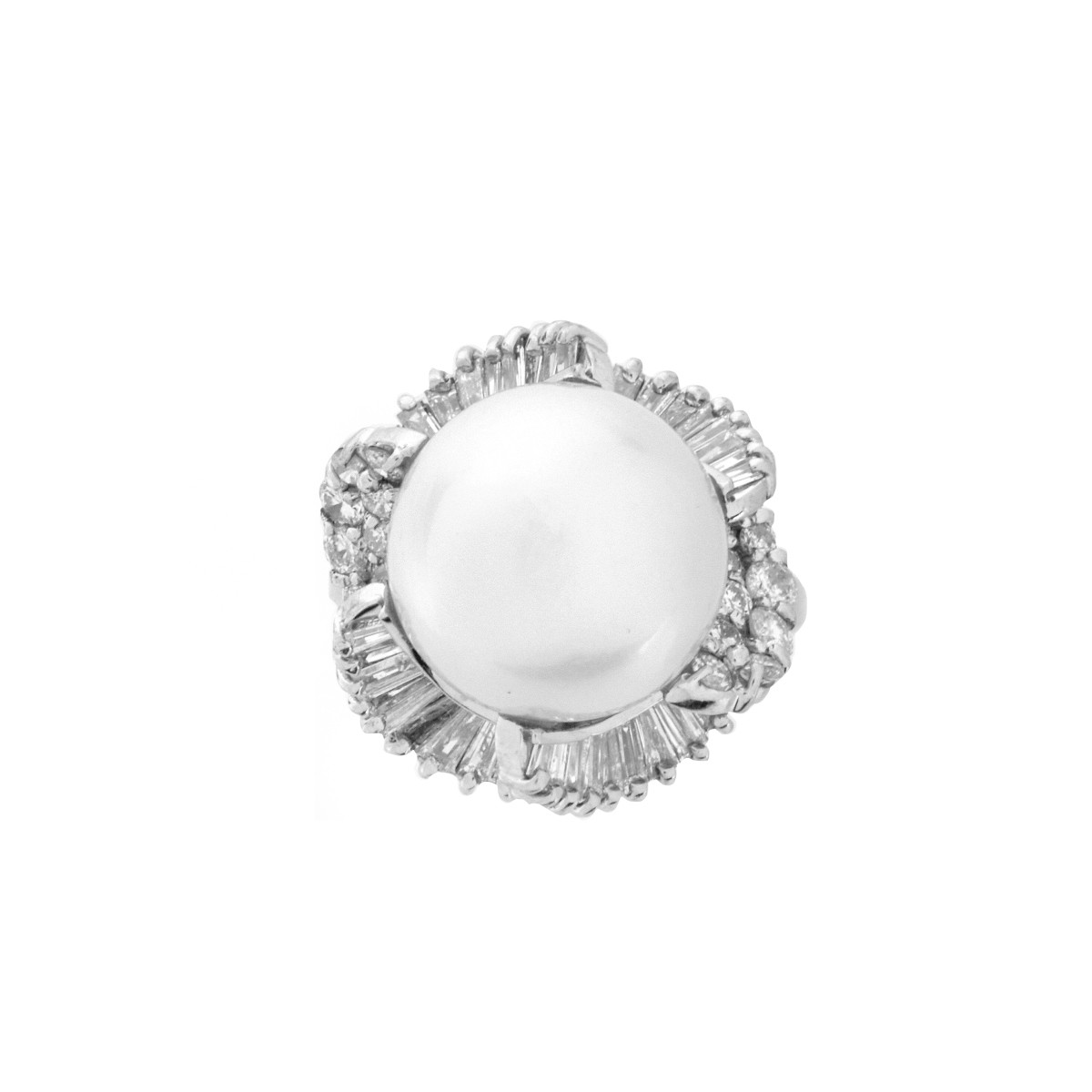 Diamond, Pearl and Platinum Ring