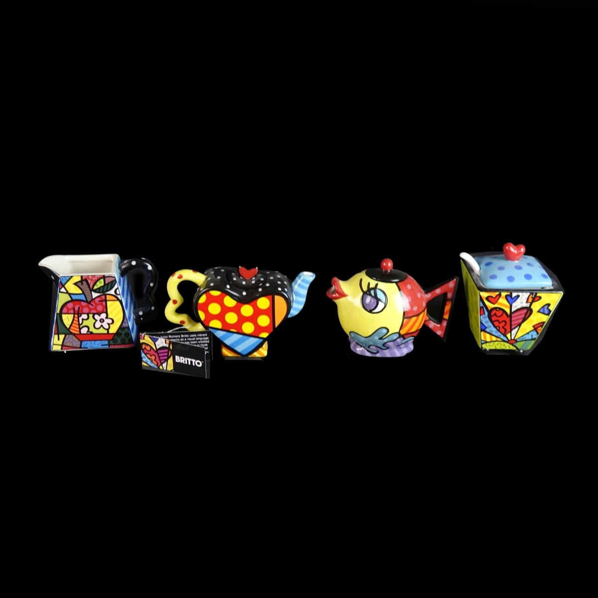 Four (4) Romero Britto Porcelain Tableware