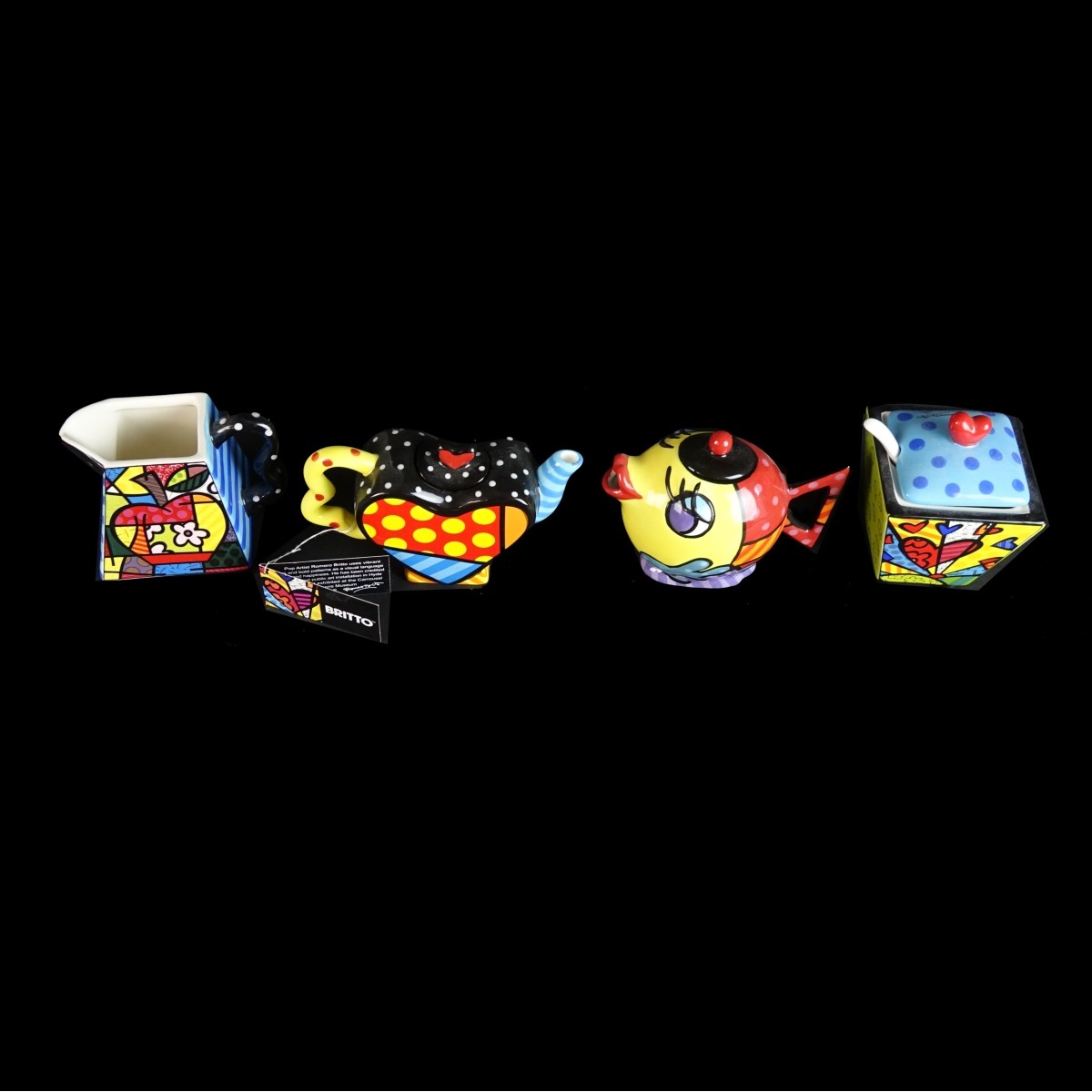 Four (4) Romero Britto Porcelain Tableware