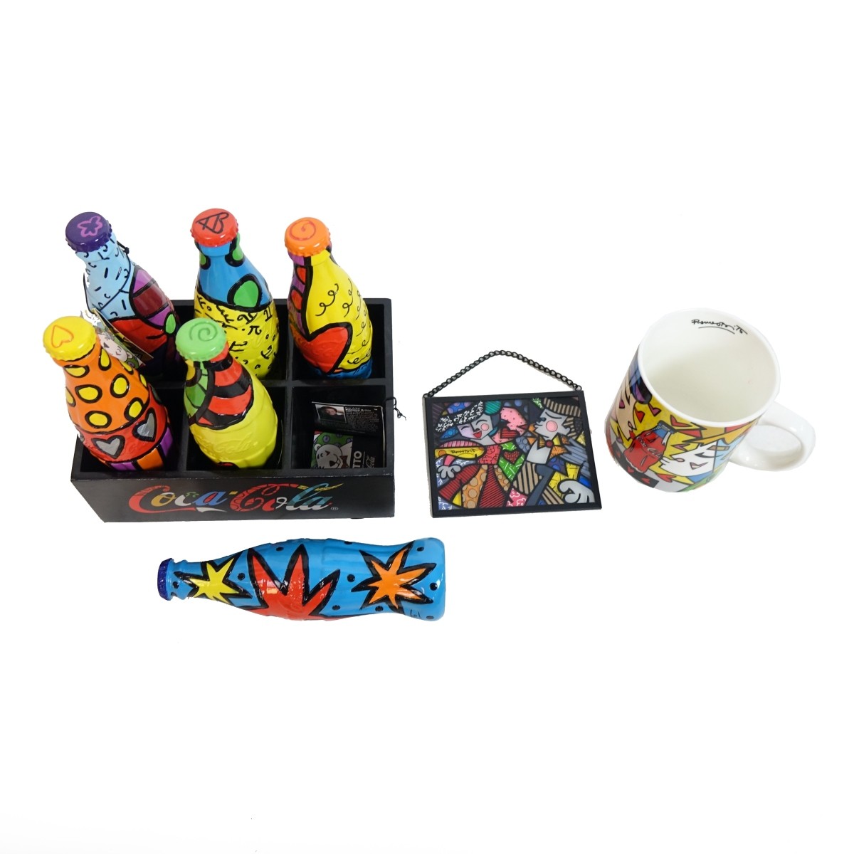 Nine (9) Piece Romero Britto Tableware