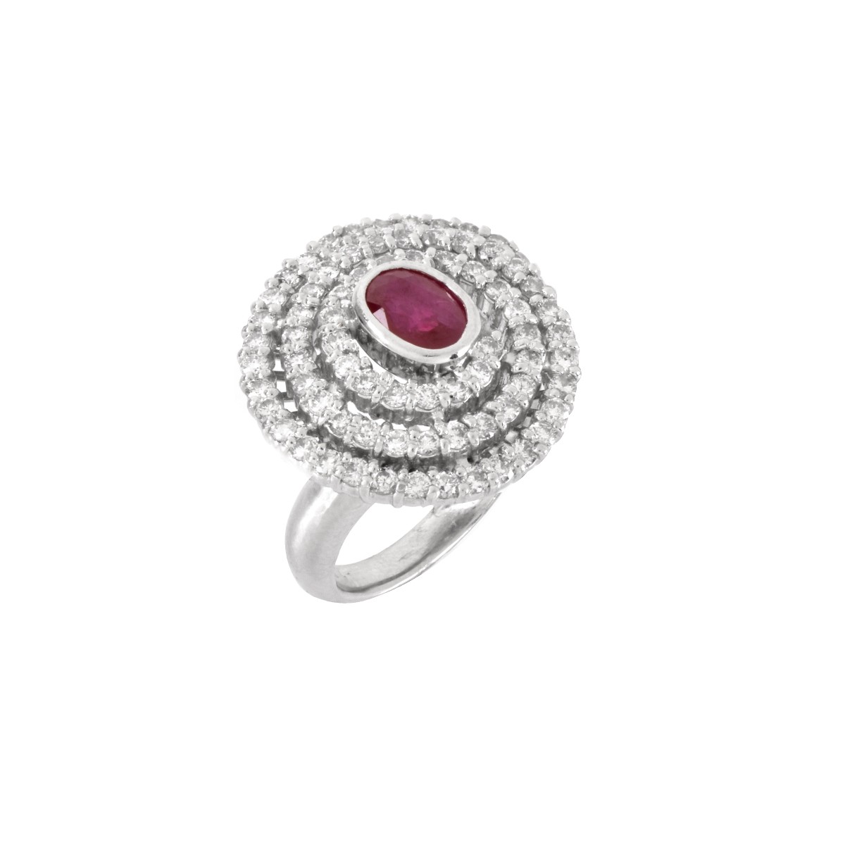 Diamond, Ruby and Platinum Ring