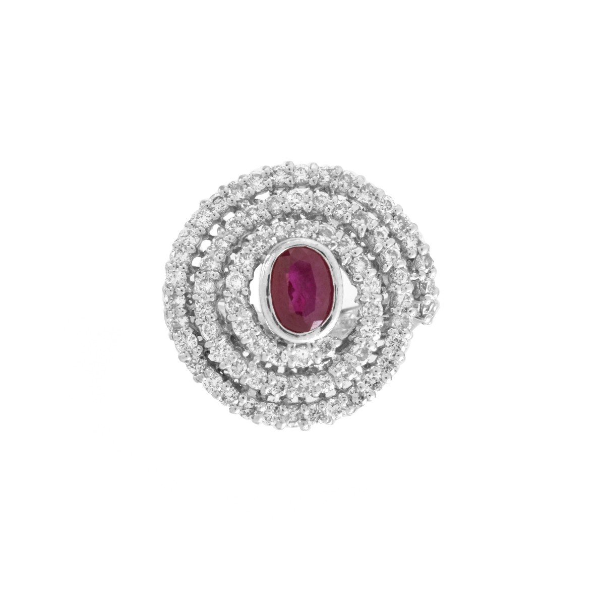 Diamond, Ruby and Platinum Ring