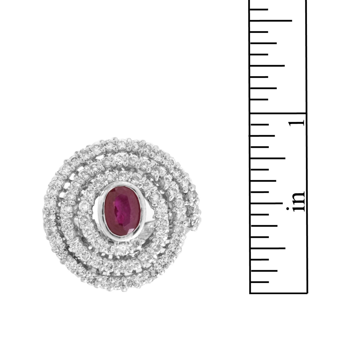 Diamond, Ruby and Platinum Ring