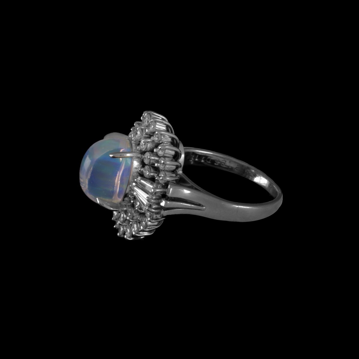 Opal, Diamond and Platinum Ring