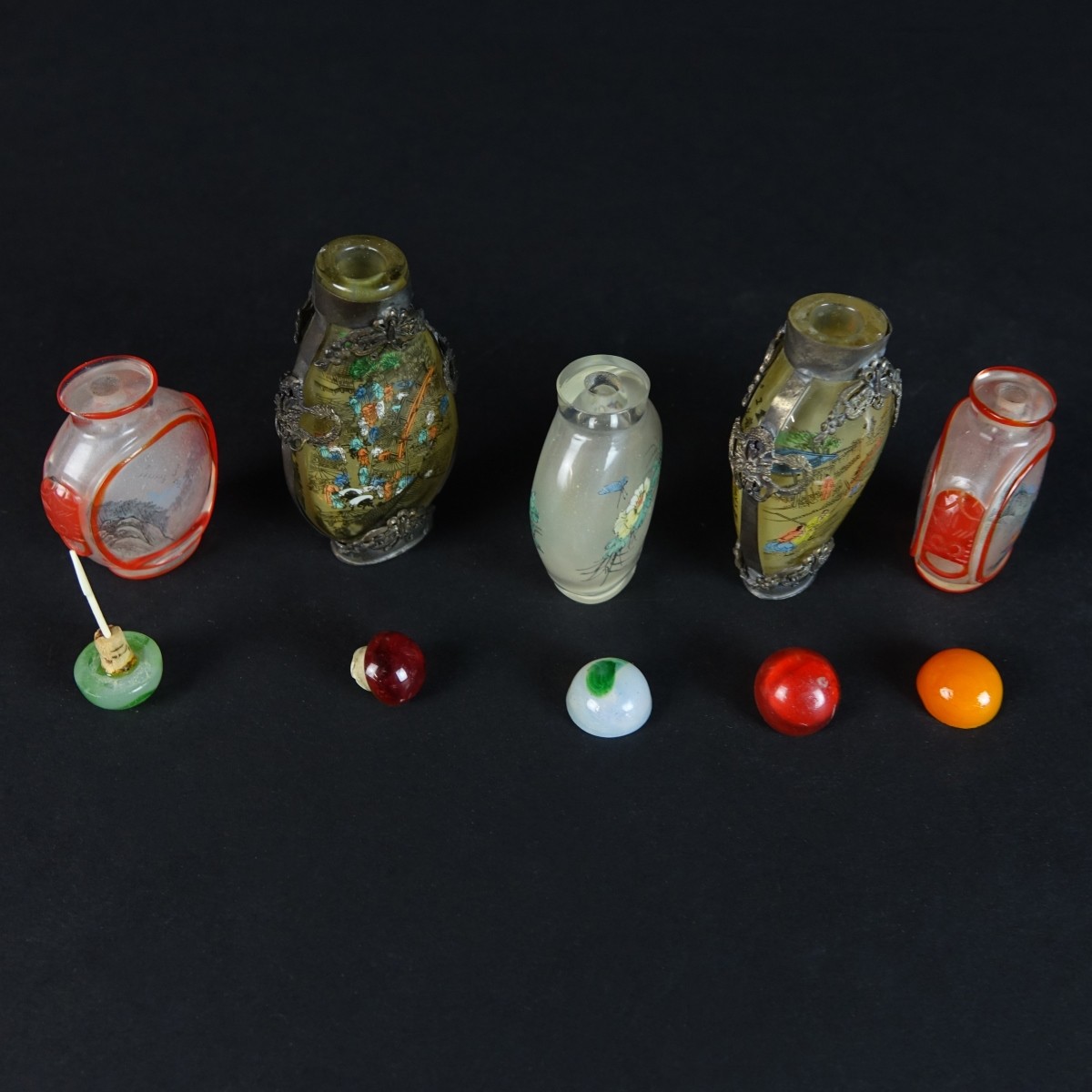 Five (5) Chinese Snuff Bottles