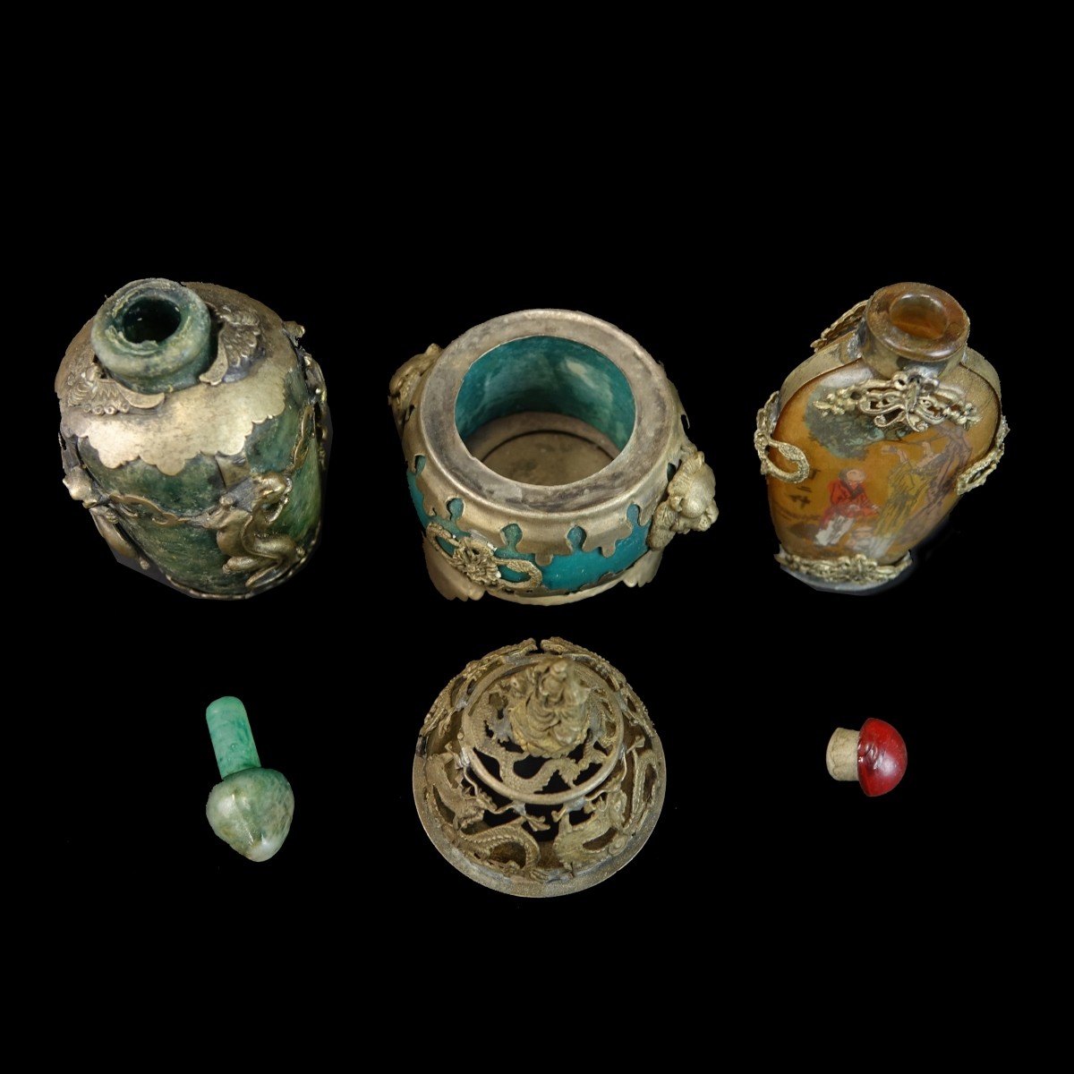 Three (3) Chinese Snuff Bottles