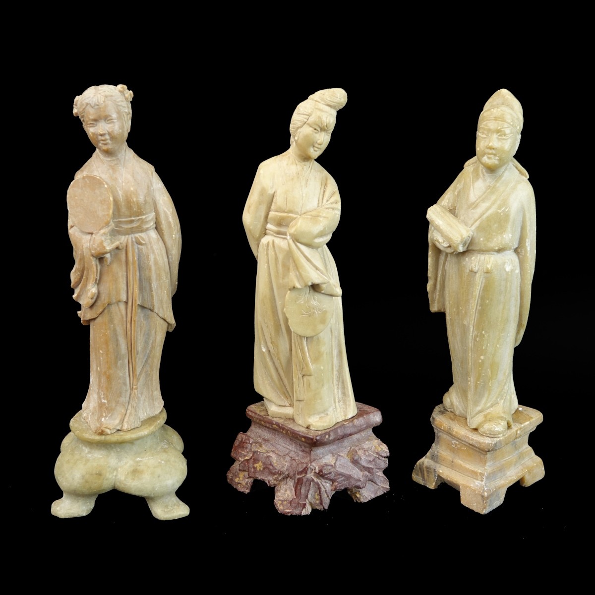 Three (3) Chinese Soapstone Carved Immortals