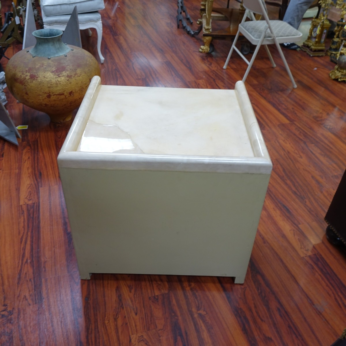 Mid Century Modern Goat Skin Style Night Stand