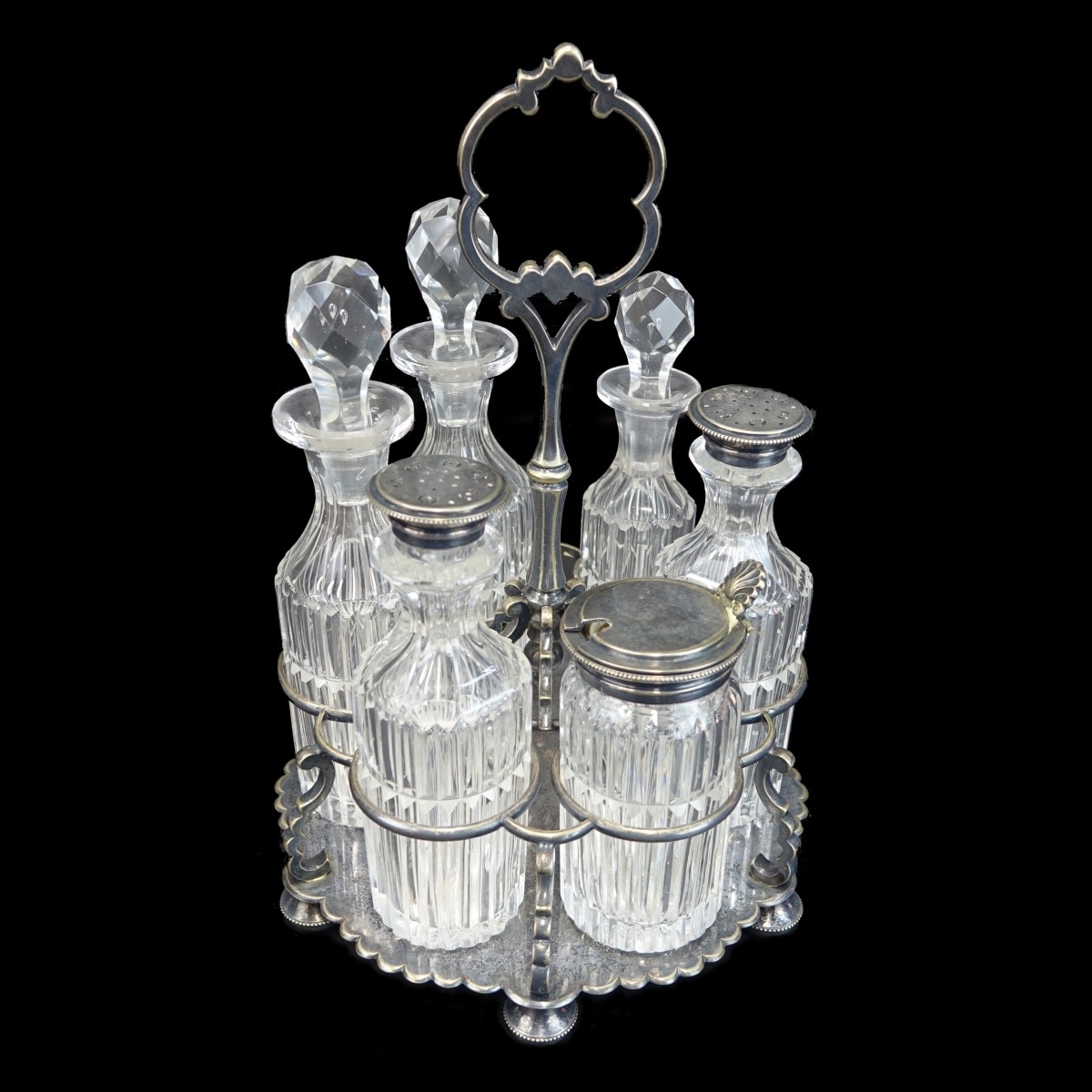 Vintage English Silver Plate Cruet Set