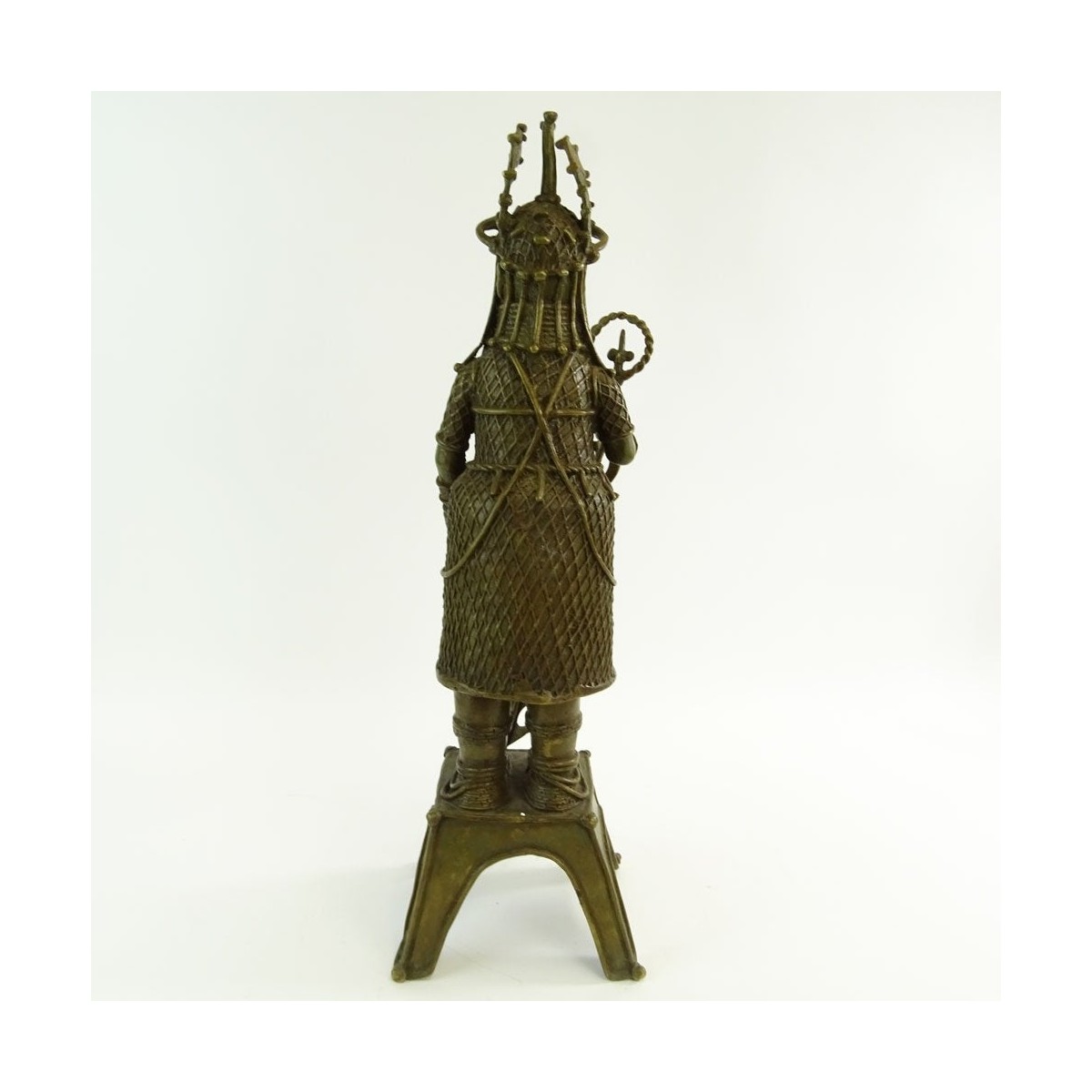 20th C. Benin, Nigeria Brass Standing Figure