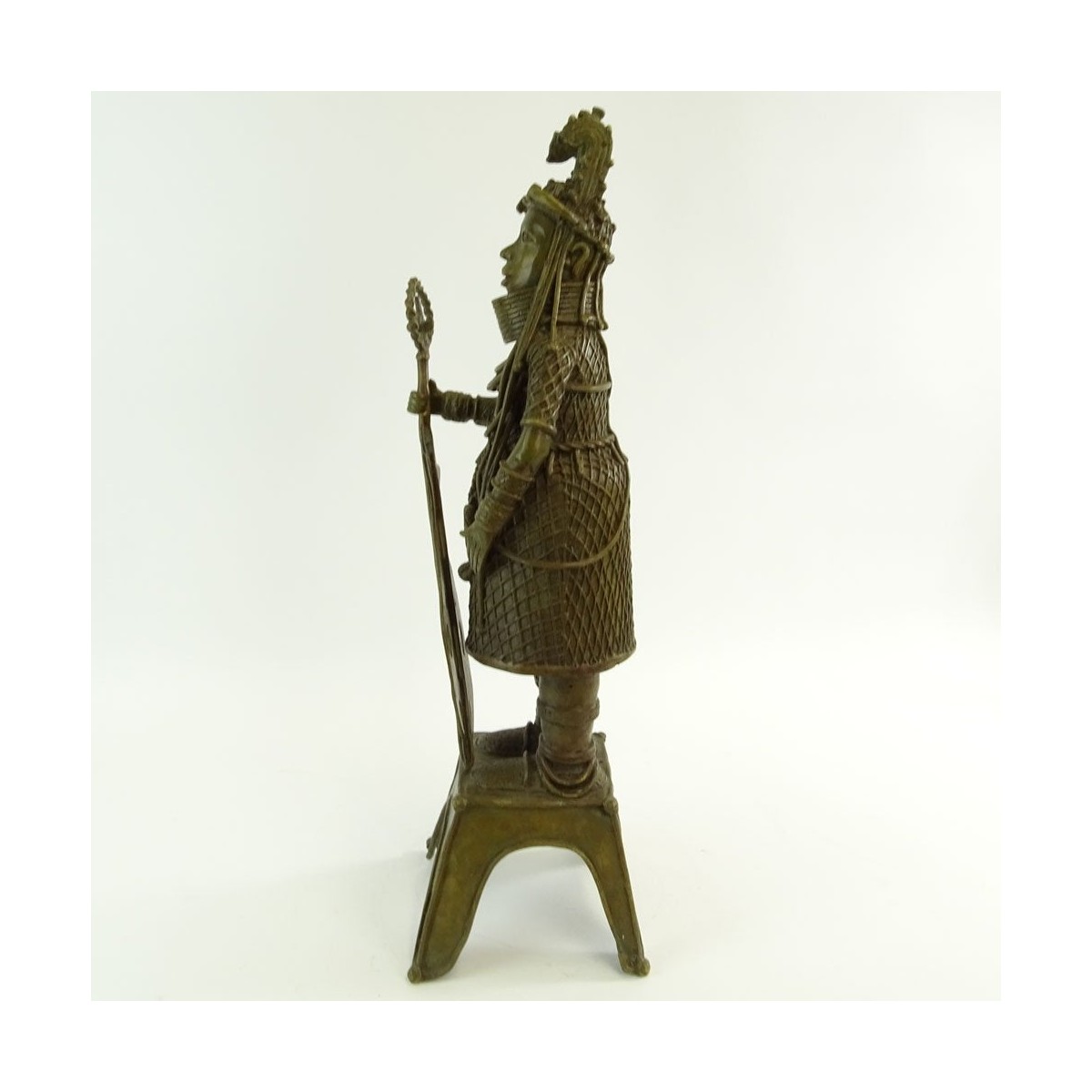 20th C. Benin, Nigeria Brass Standing Figure