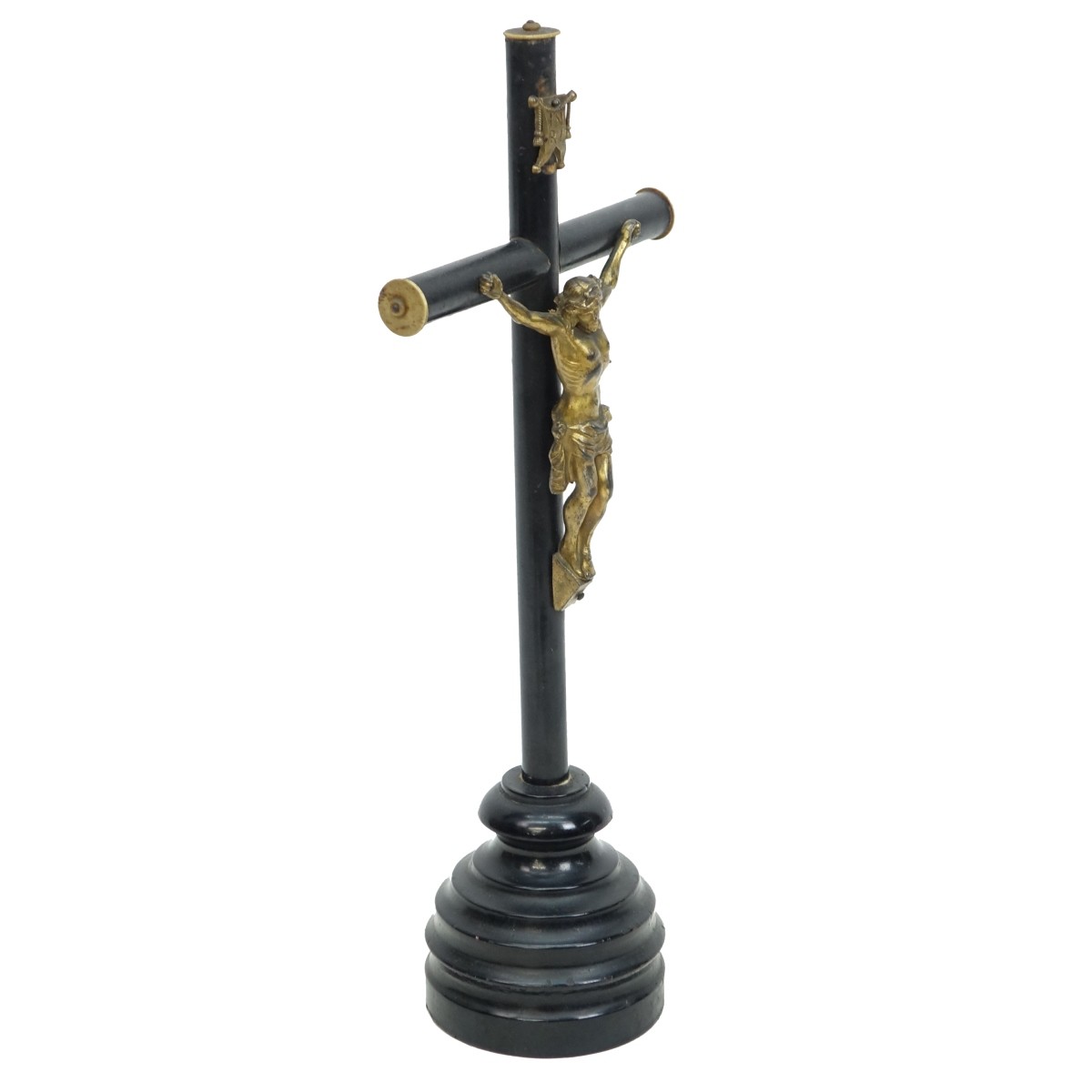 Vintage Wooden Crucifix with Bronze Corpus