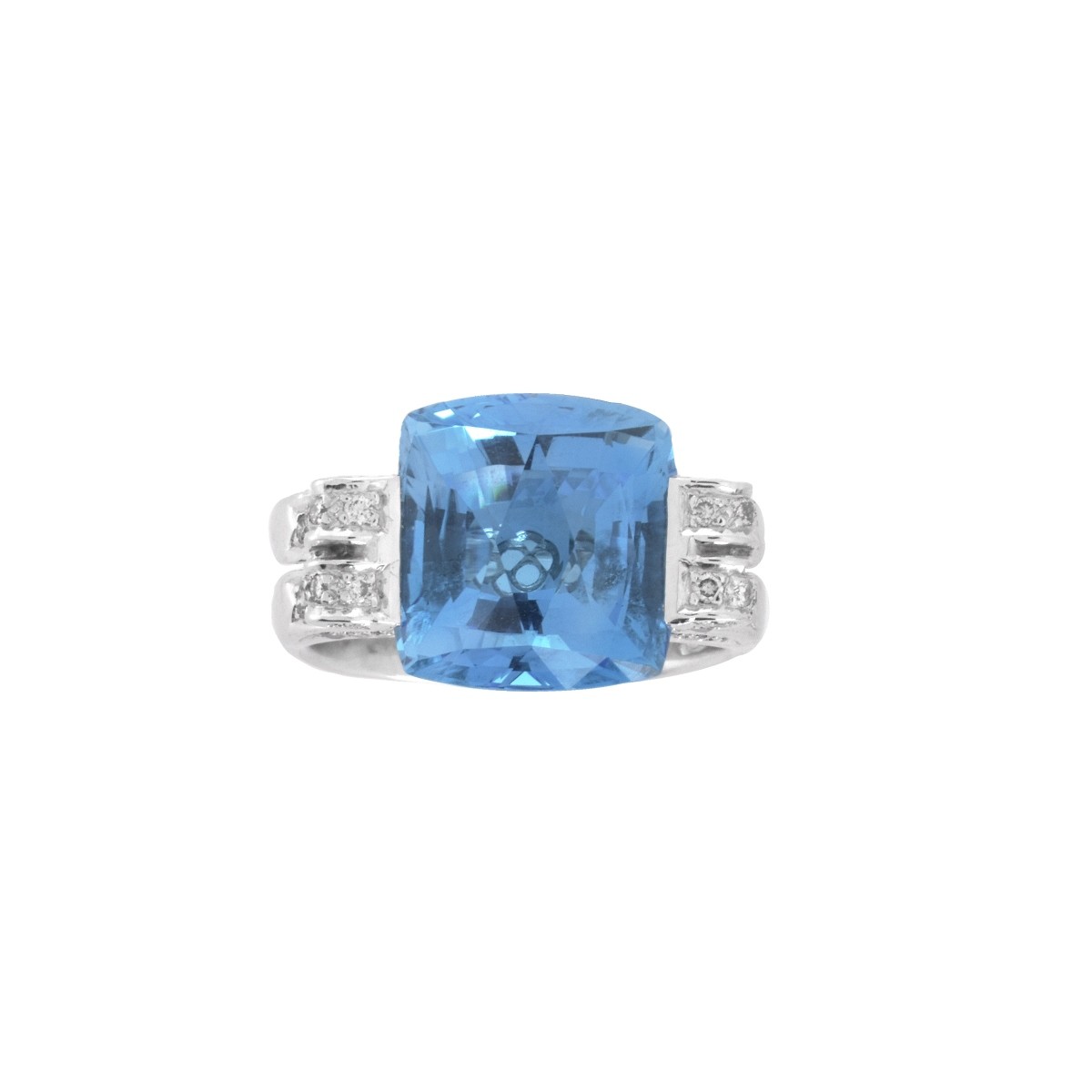 Topaz, Diamond and 18K Ring