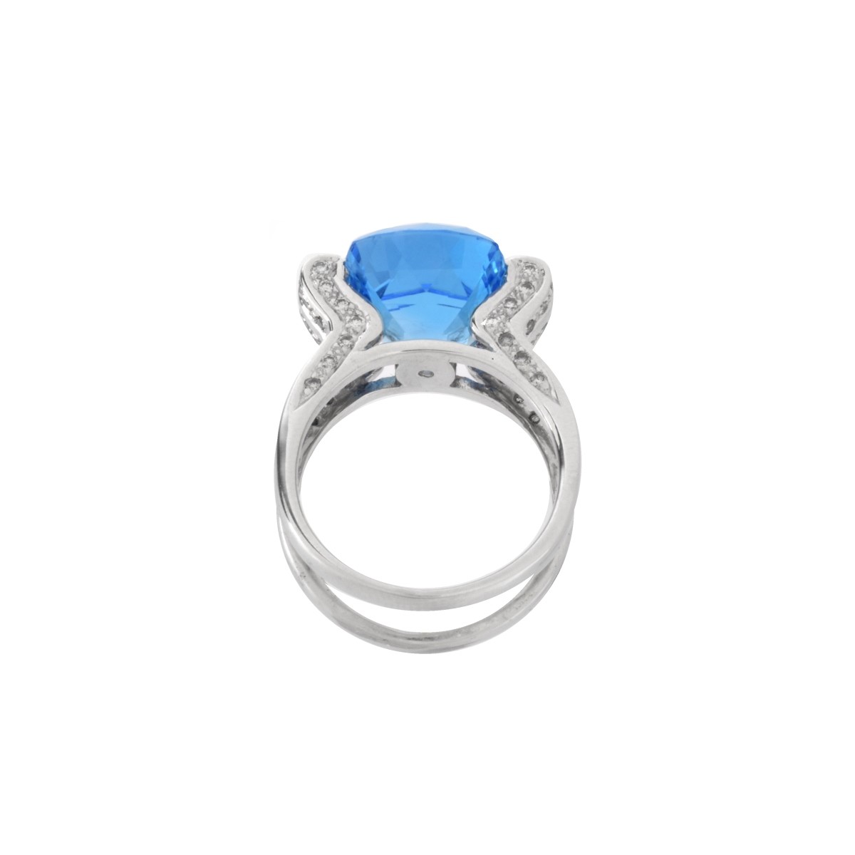 Topaz, Diamond and 18K Ring