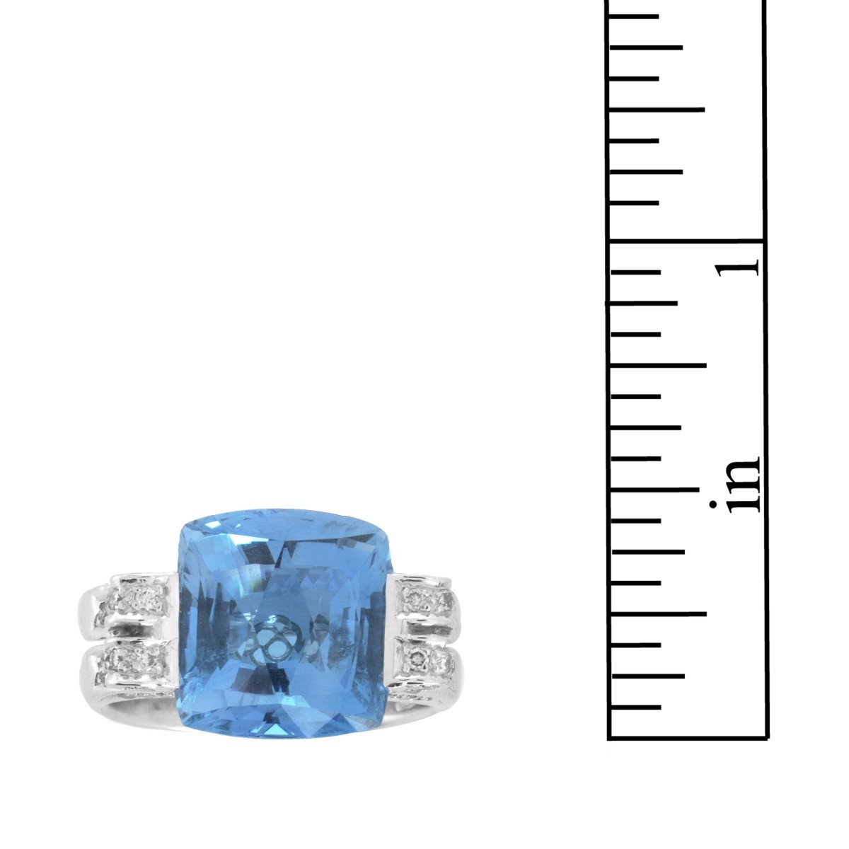 Topaz, Diamond and 18K Ring