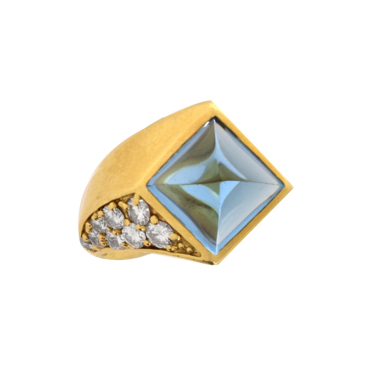 Topaz, Diamond and 18K Ring