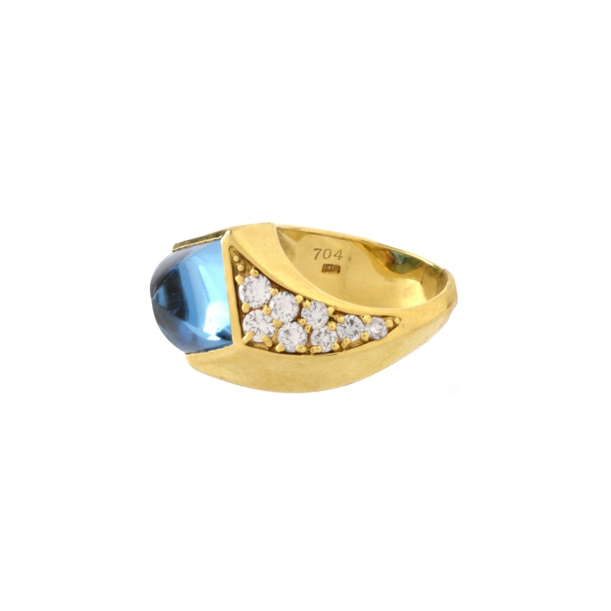 Topaz, Diamond and 18K Ring