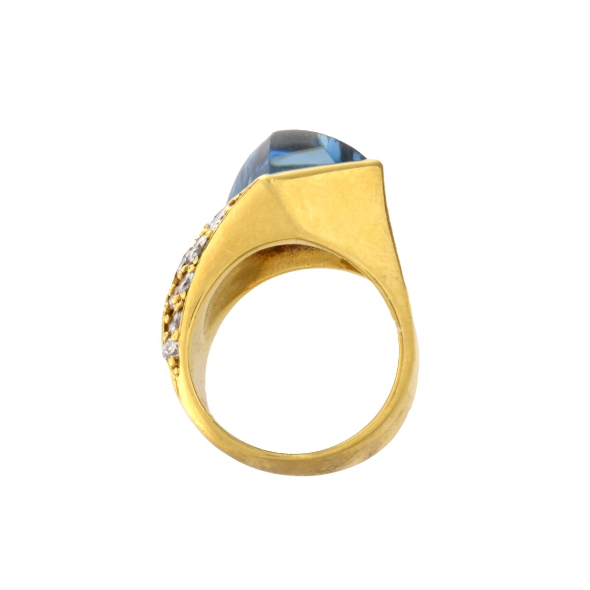 Topaz, Diamond and 18K Ring