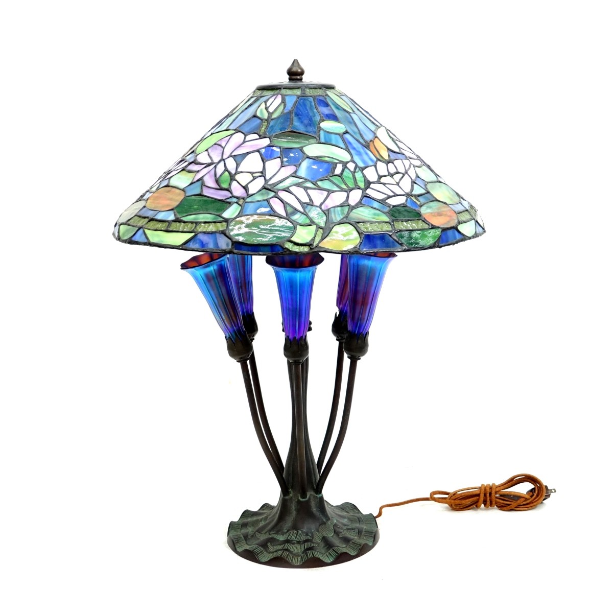 Tiffany Style Lamp with Favrile Tulips