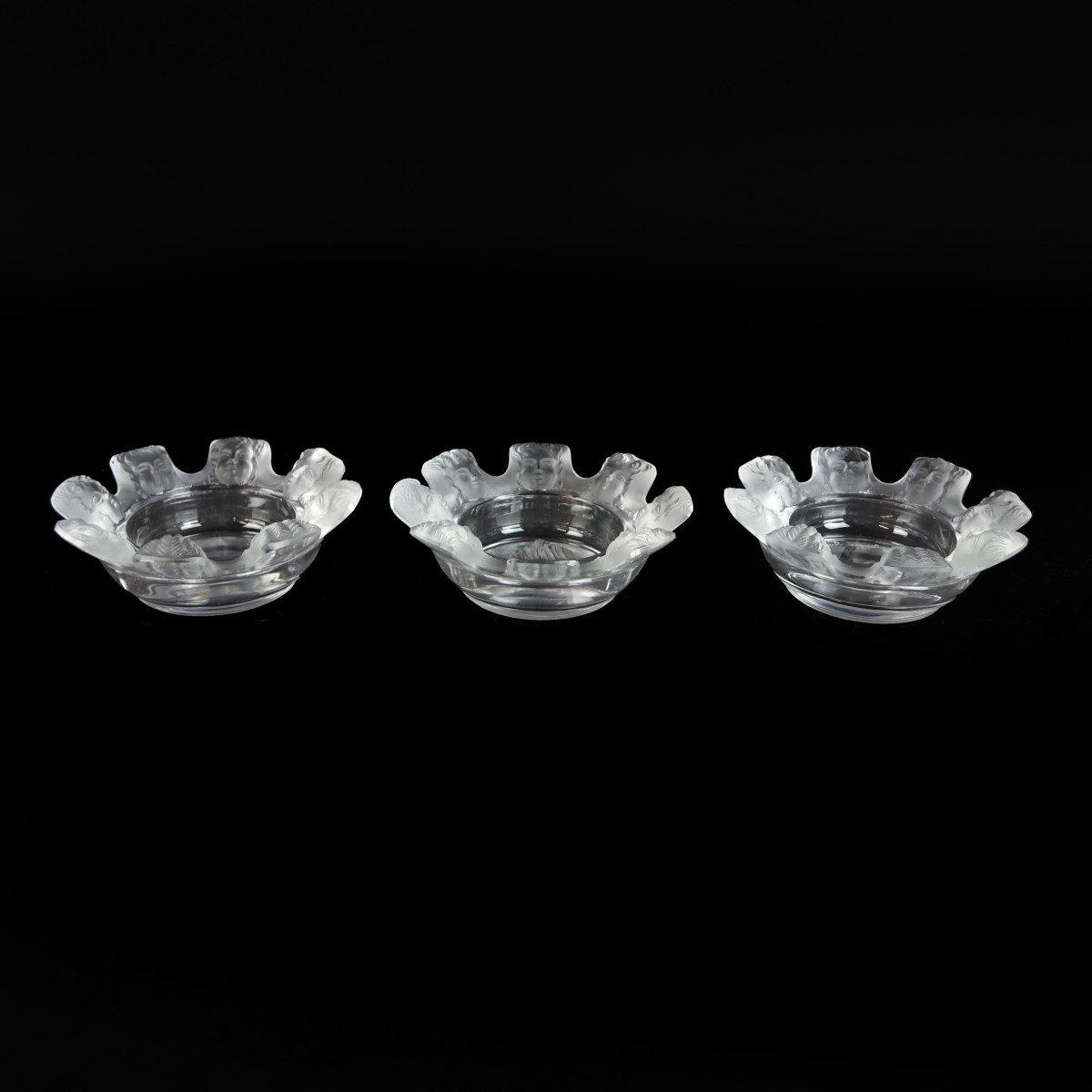 Three Lalique Ashtrays