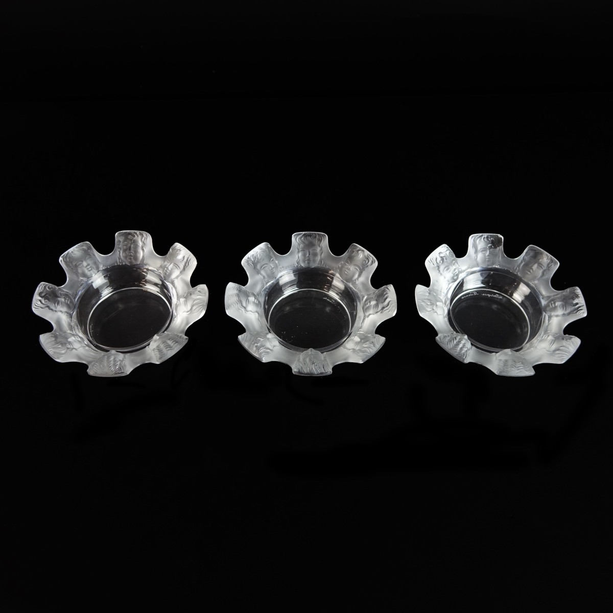 Three Lalique Ashtrays