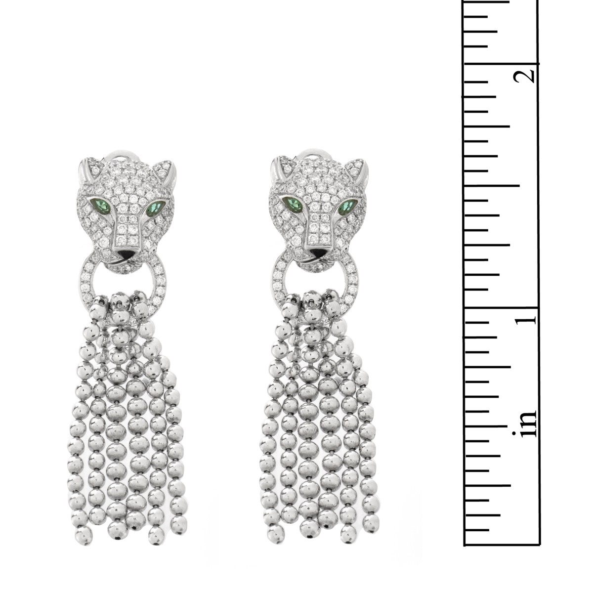 Diamond and 18K Panther Earrings