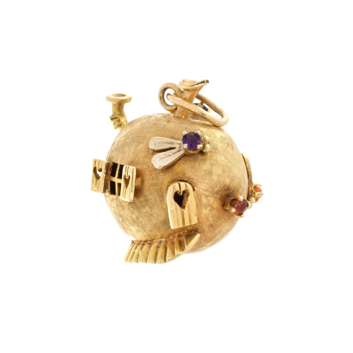 14K and Gemstone Charm