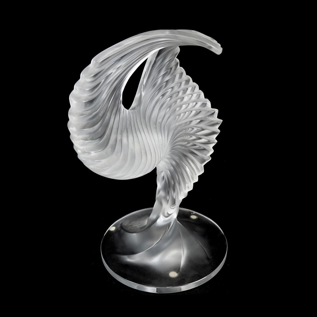 Lalique "Trophee" Frosted Crystal Sculpture