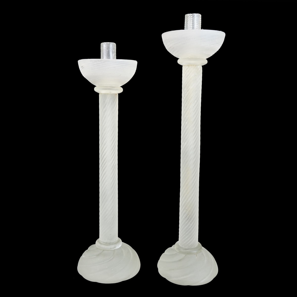 Two (2) Cenedese Italian Murano Glass Candlesticks