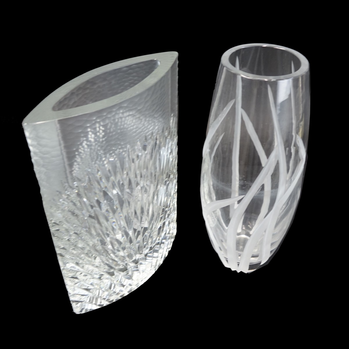 Two (2) Vintage Cut Crystal Vases