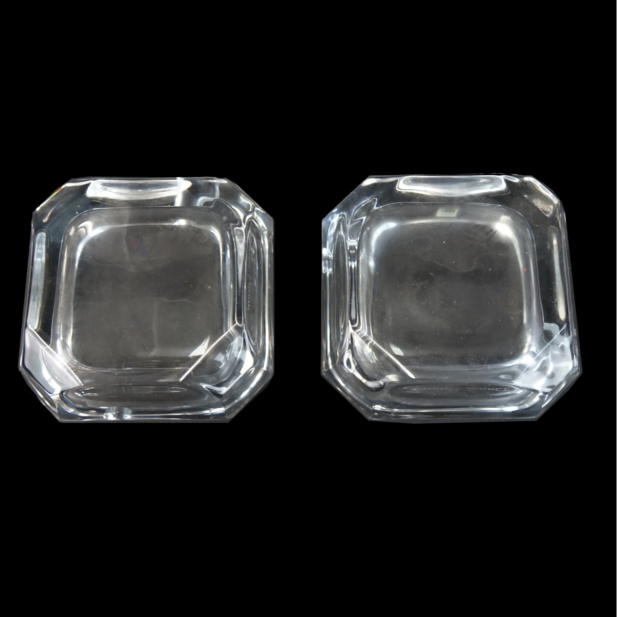 Pair of Daum Crystal Ashtrays in Boxes