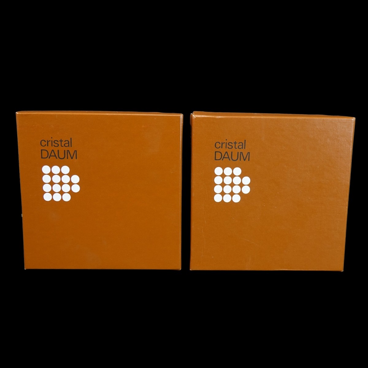 Pair of Daum Crystal Ashtrays in Boxes
