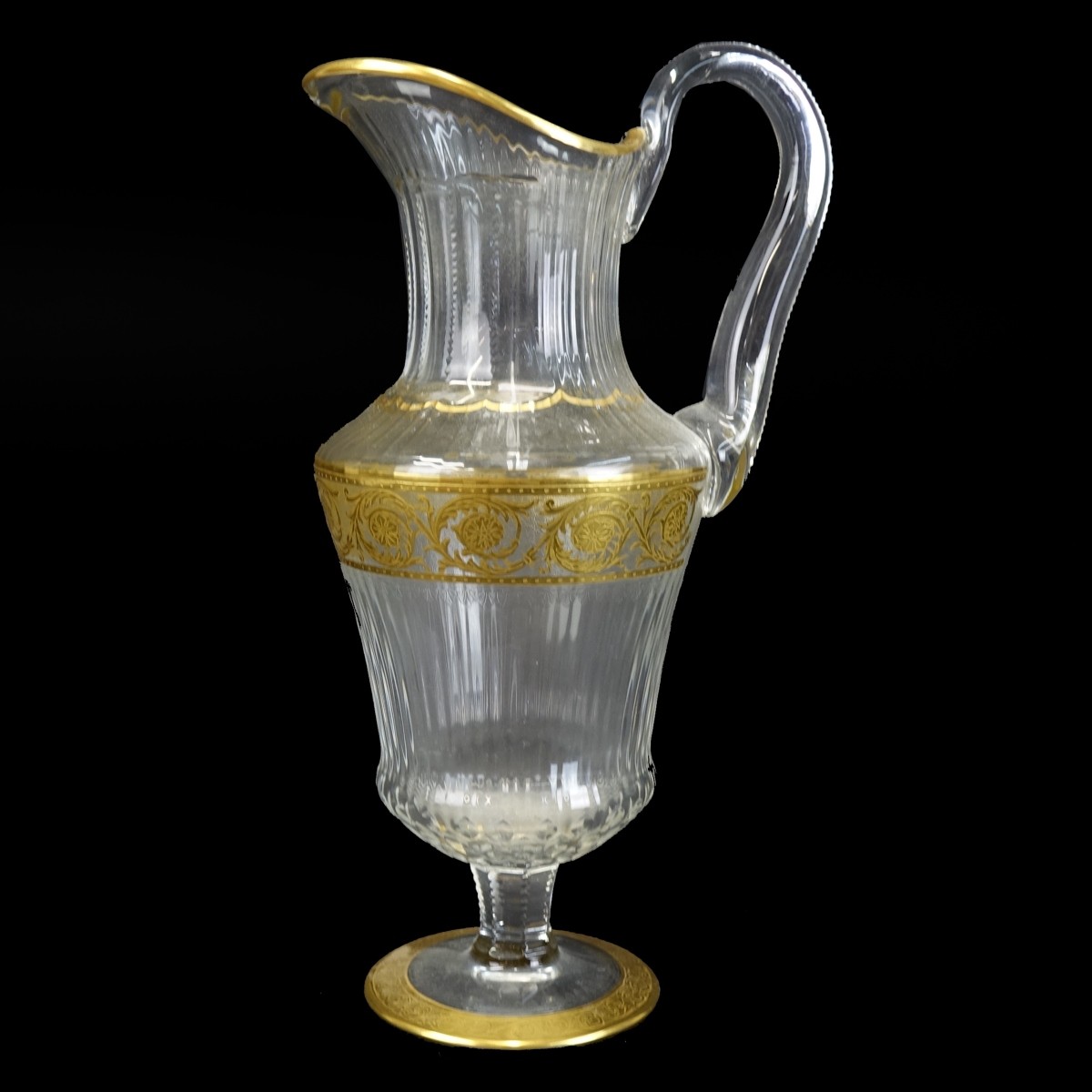 St Louis Gilded Crystal Ewer