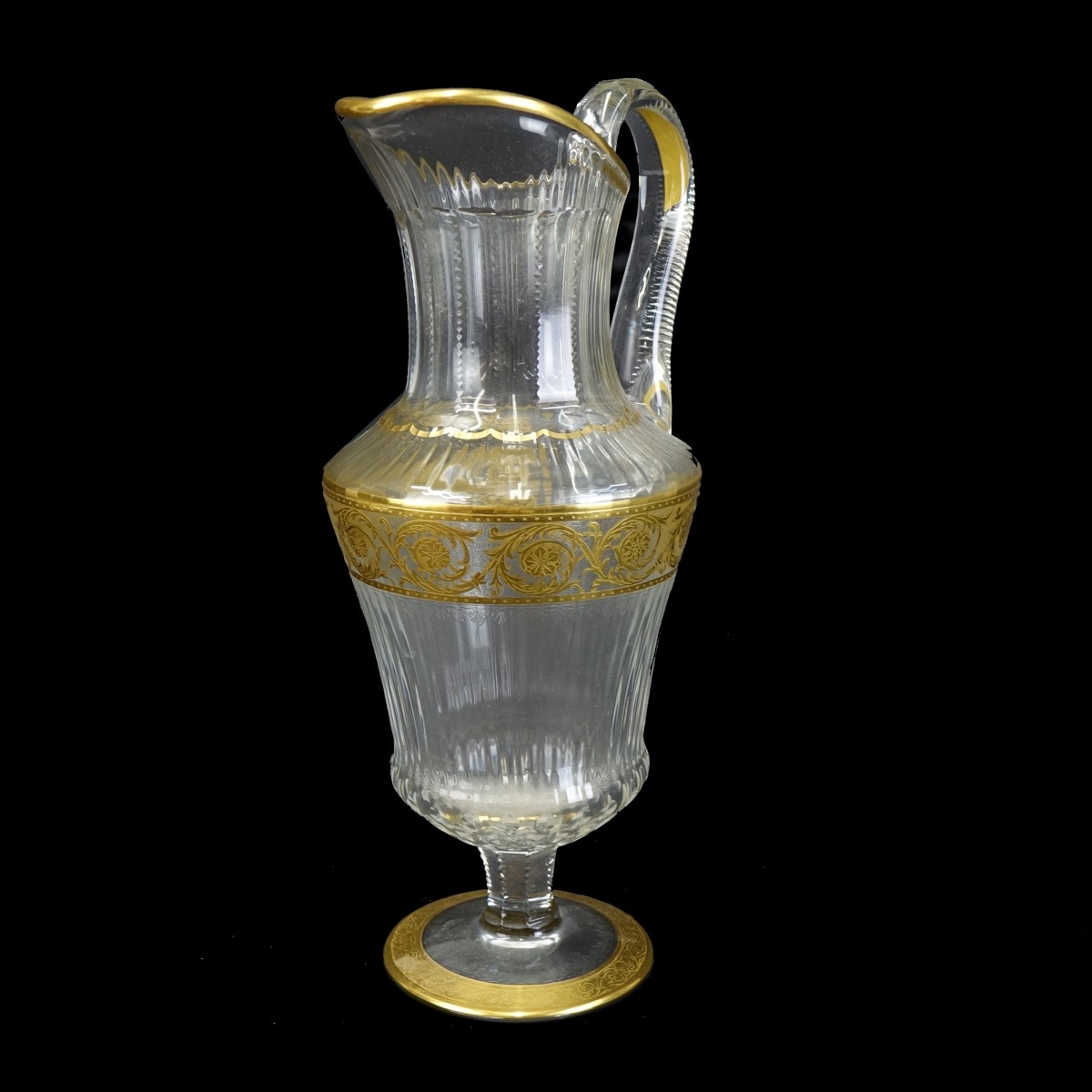 St Louis Gilded Crystal Ewer