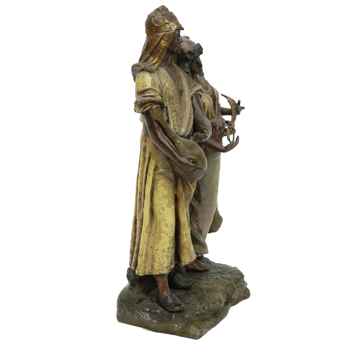 Antique Orientalist Cold Painted Spelter Sculpture