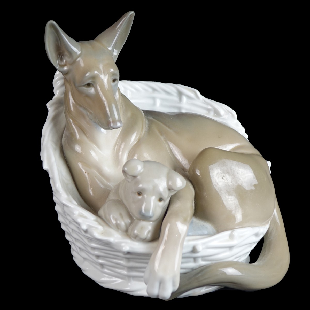 Lladro "German Shepherd with Pup" Figurine