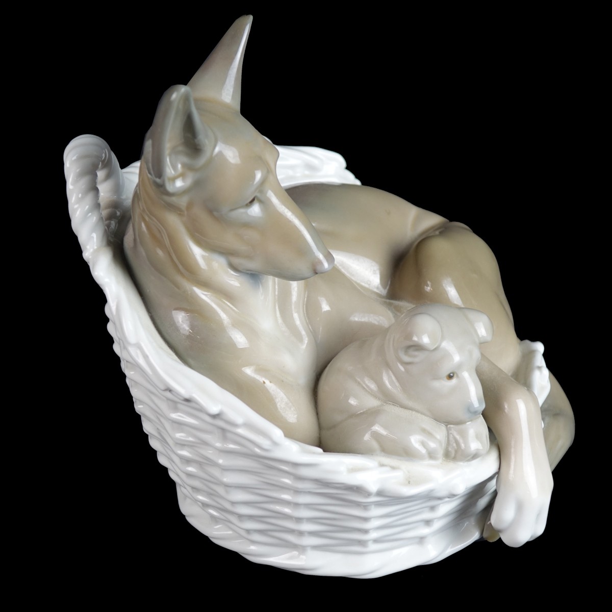 Lladro "German Shepherd with Pup" Figurine