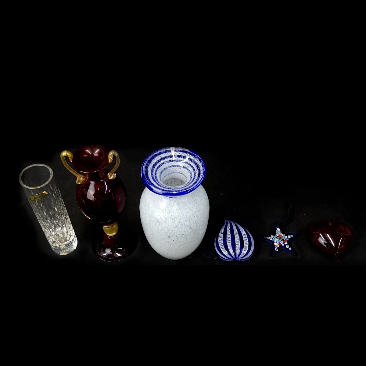 Six (6) Vintage Art Glass and Crystal Tableware