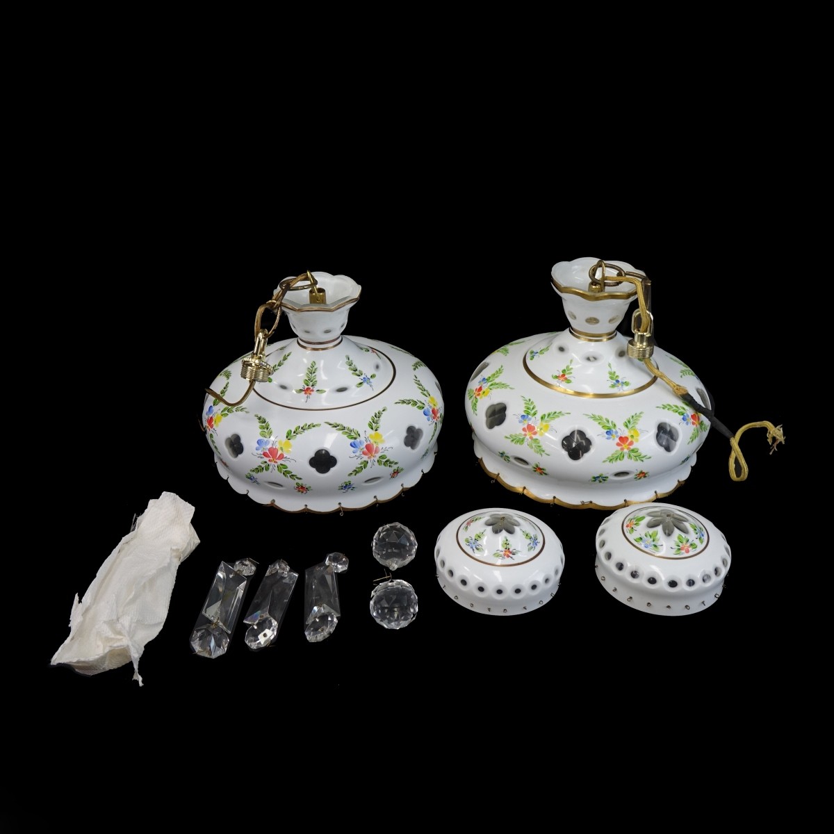 Pair of Bohemian Czech Cased Light Fixtures